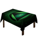 Green Masonic Eye Print Tablecloth