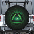 Green Masonic Eye Print Tire Cover