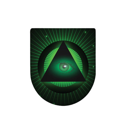 Green Masonic Eye Print Toilet Lid Cover