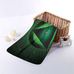 Green Masonic Eye Print Towel