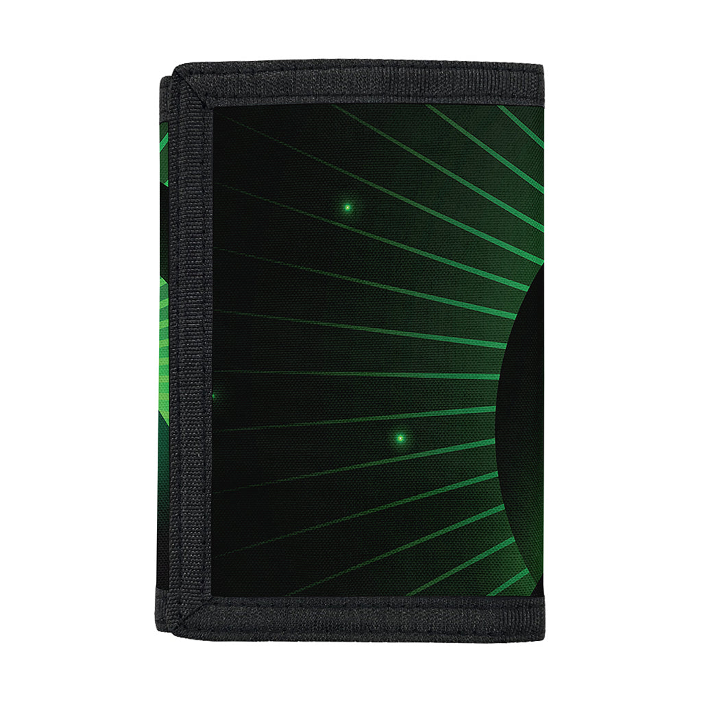 Green Masonic Eye Print Trifold Wallet