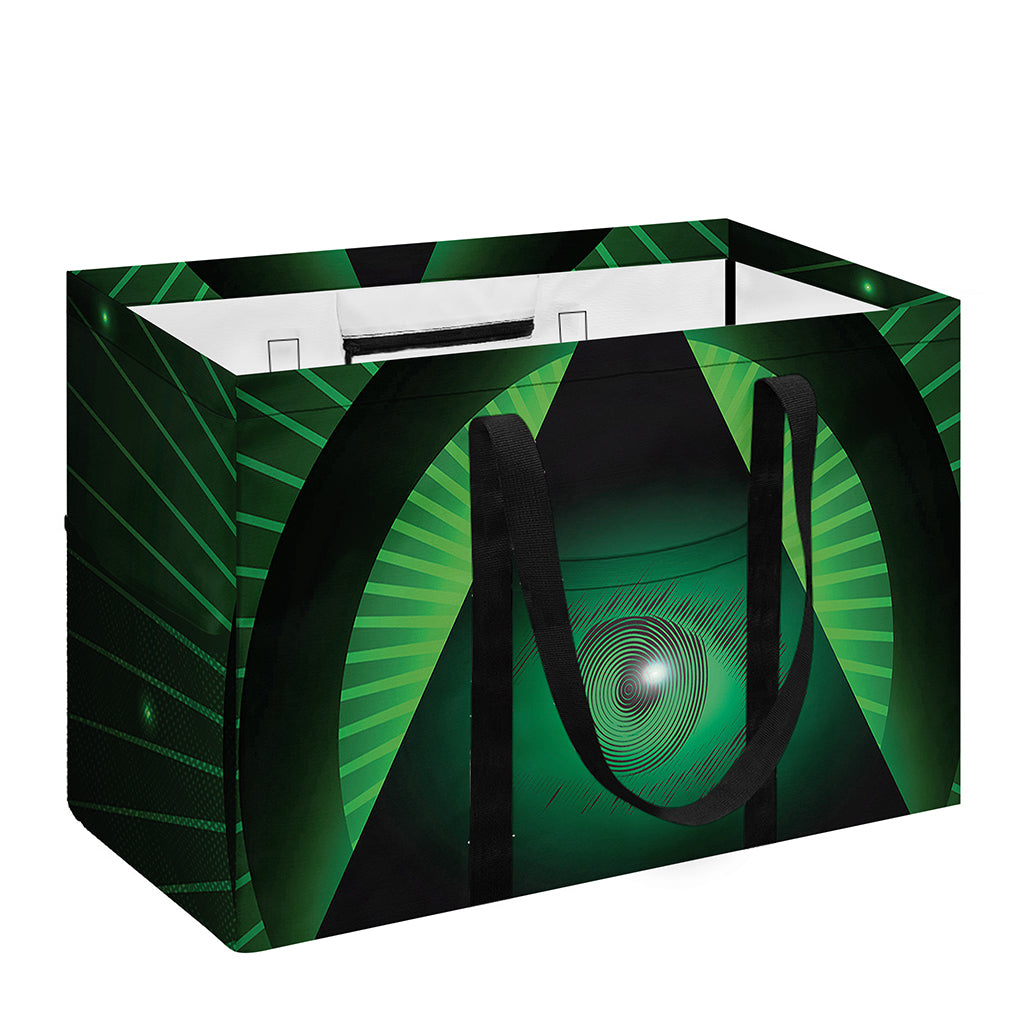 Green Masonic Eye Print Utility Tote Bag