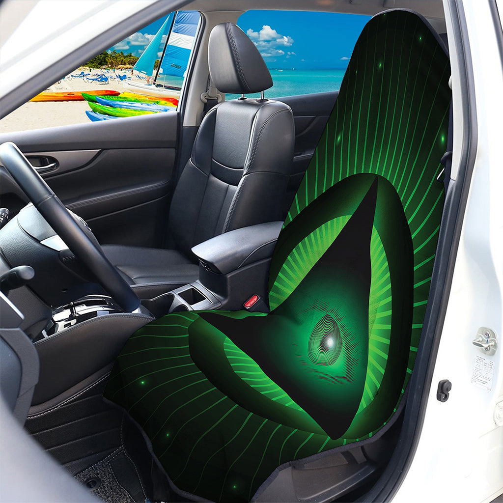 Green Masonic Eye Print Waterproof Car Seat Cover