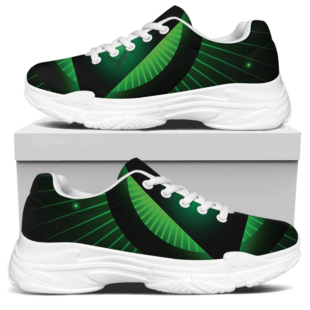 Green Masonic Eye Print White Chunky Shoes