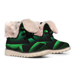 Green Masonic Eye Print Winter Boots