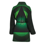 Green Masonic Eye Print Women's Bathrobe