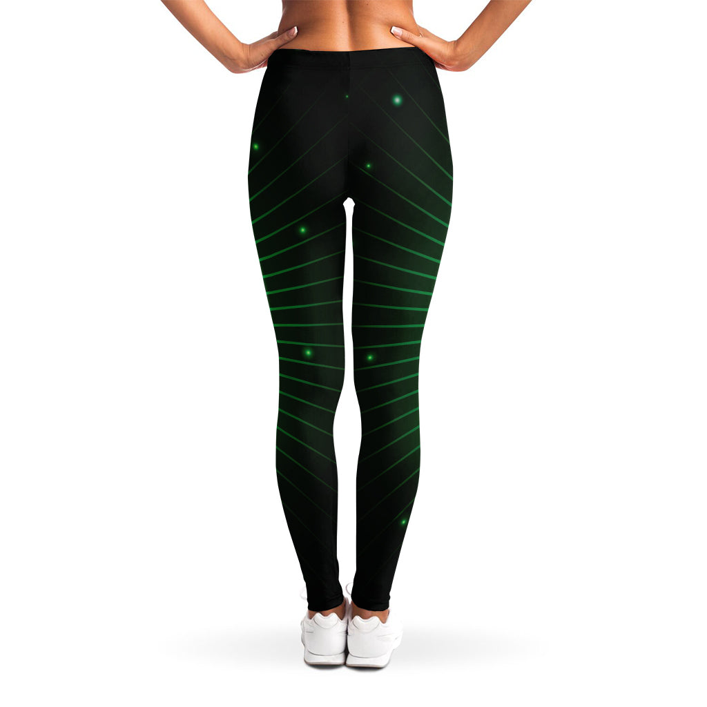 Green Masonic Eye Print Women's Leggings