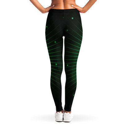 Green Masonic Eye Print Women's Leggings