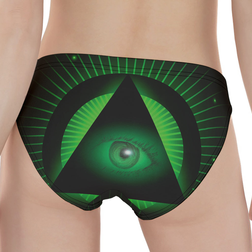 Green Masonic Eye Print Women's Panties