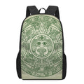 Green Maya Calendar Print 17 Inch Backpack