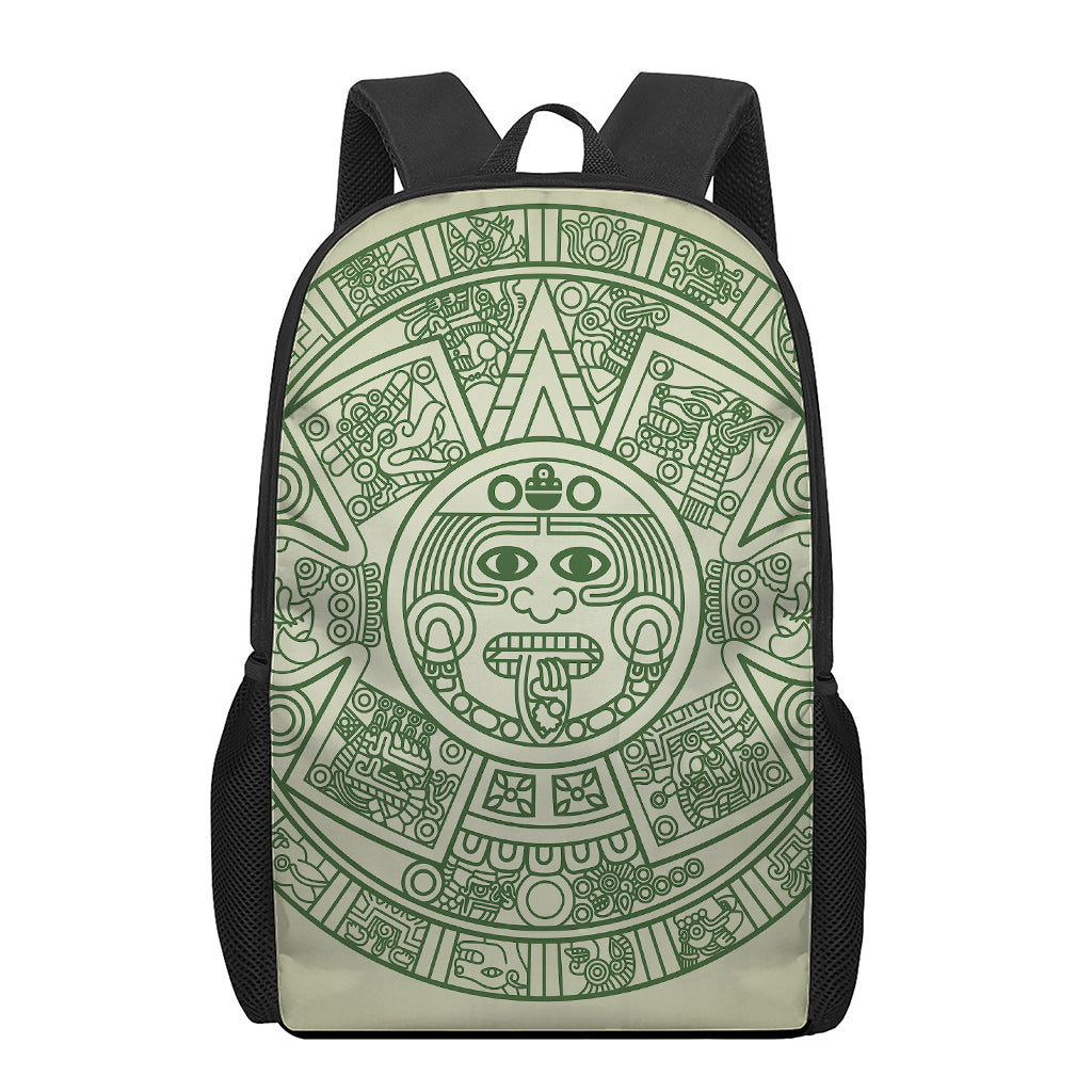 Green Maya Calendar Print 17 Inch Backpack