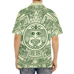 Green Maya Calendar Print Aloha Shirt