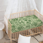 Green Maya Calendar Print Baby Crib Sheet