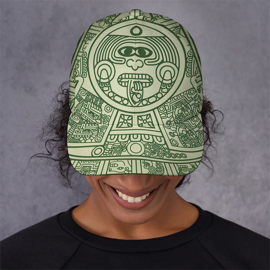Green Maya Calendar Print Baseball Cap