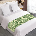 Green Maya Calendar Print Bed Runner