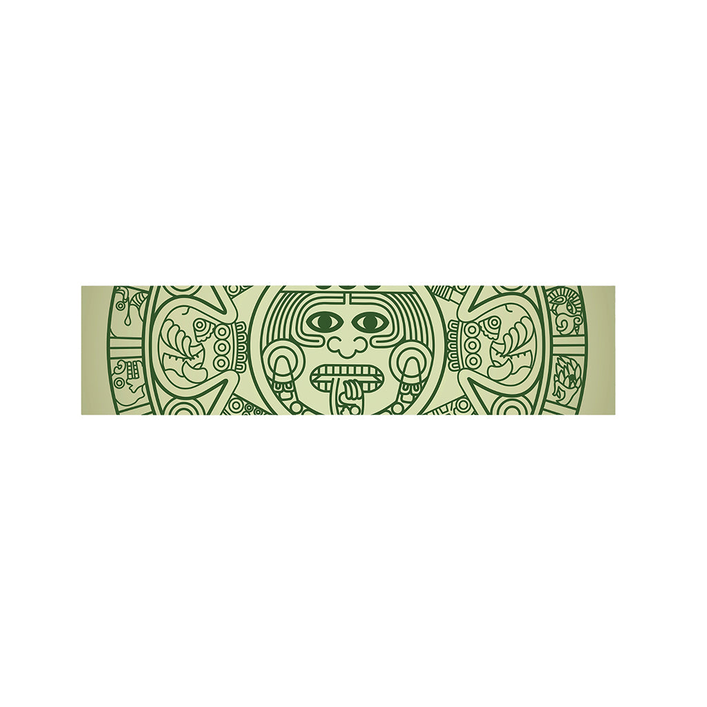 Green Maya Calendar Print Bed Runner