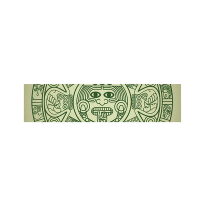 Green Maya Calendar Print Bed Runner