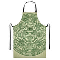 Green Maya Calendar Print Bib Apron With Pocket