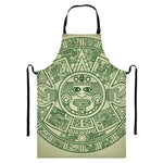 Green Maya Calendar Print Bib Apron With Pocket