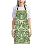 Green Maya Calendar Print Bib Apron With Pocket