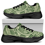 Green Maya Calendar Print Black Chunky Shoes