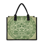 Green Maya Calendar Print Canvas Tote Bag