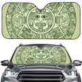 Green Maya Calendar Print Car Windshield Sun Shade