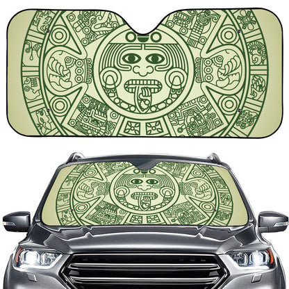 Green Maya Calendar Print Car Windshield Sun Shade