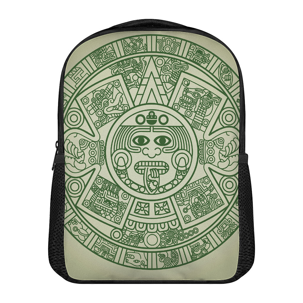 Green Maya Calendar Print Casual Backpack
