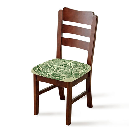 Green Maya Calendar Print Chair Cushion Cover