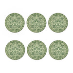 Green Maya Calendar Print Coaster Set