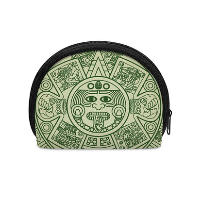Green Maya Calendar Print Coin Purse