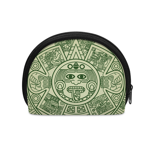 Green Maya Calendar Print Coin Purse