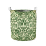 Green Maya Calendar Print Collapsible Laundry Basket