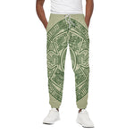 Green Maya Calendar Print Cotton Pants