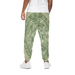 Green Maya Calendar Print Cotton Pants