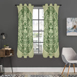 Green Maya Calendar Print Curtain