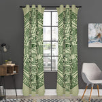 Green Maya Calendar Print Curtain