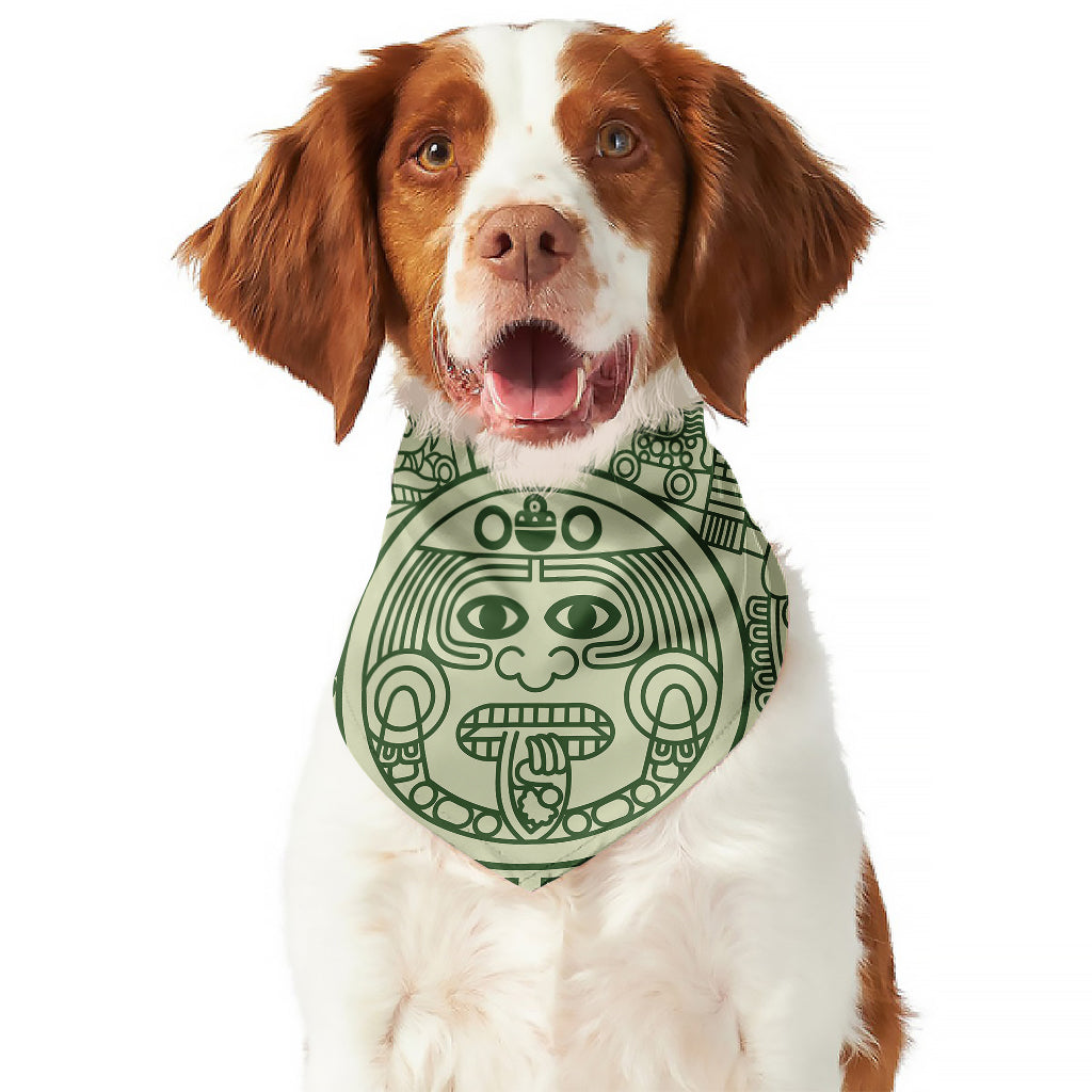 Green Maya Calendar Print Dog Bandana