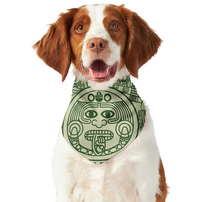 Green Maya Calendar Print Dog Bandana