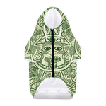 Green Maya Calendar Print Dog Zip Up Hoodie