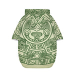 Green Maya Calendar Print Dog Zip Up Hoodie
