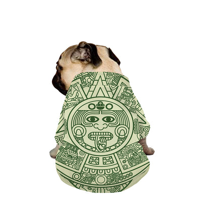 Green Maya Calendar Print Dog Zip Up Jacket