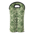 Green Maya Calendar Print Double Neoprene Wine Tote