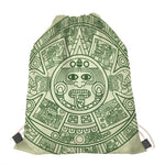 Green Maya Calendar Print Drawstring Bag