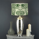 Green Maya Calendar Print Drum Lamp Shade