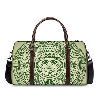Green Maya Calendar Print Duffle Bag