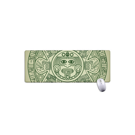 Green Maya Calendar Print Extended Mouse Pad