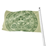 Green Maya Calendar Print Flag