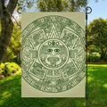 Green Maya Calendar Print Garden Flag